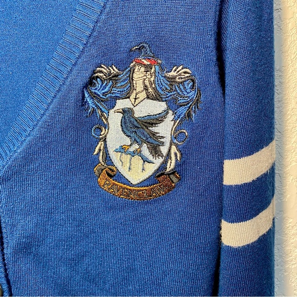 Harry Potter Ravenclaw House Open Front Cardigan Sweater Women’s Junior Medium - Picture 2 of 10